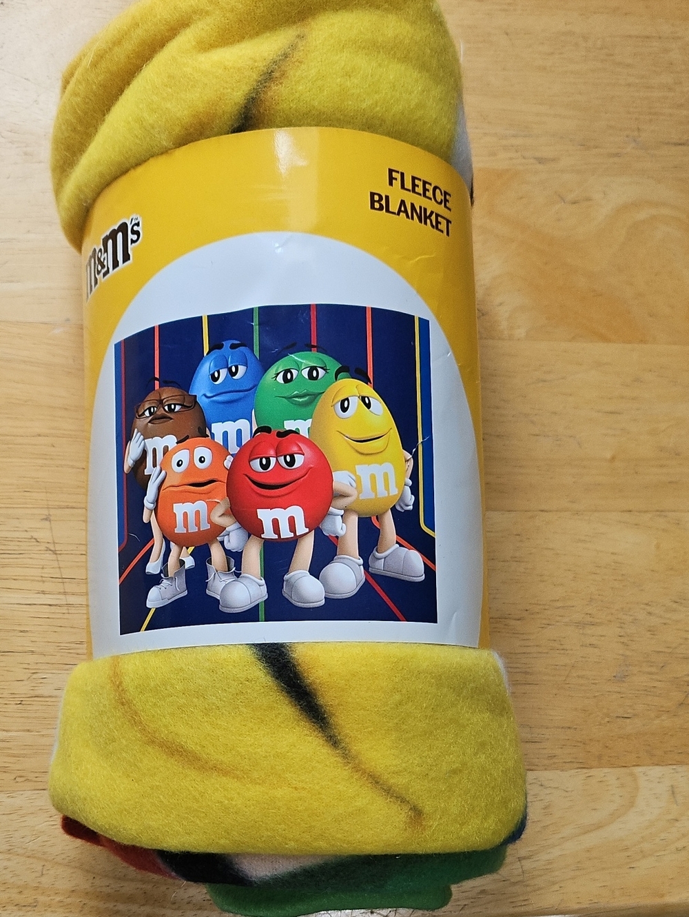 M&M'S Multicolor Character Fleece Blanket - Yellow Base